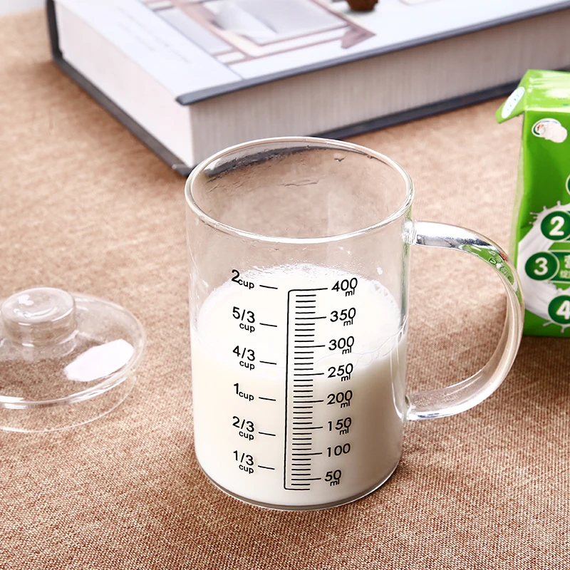 

Стеклянная мерная чашка с мерной шкалой, чашка для завтрака и молока для детей, прозрачная чашка для воды для микроволновой печи, мерная чашка для домашнего использования
