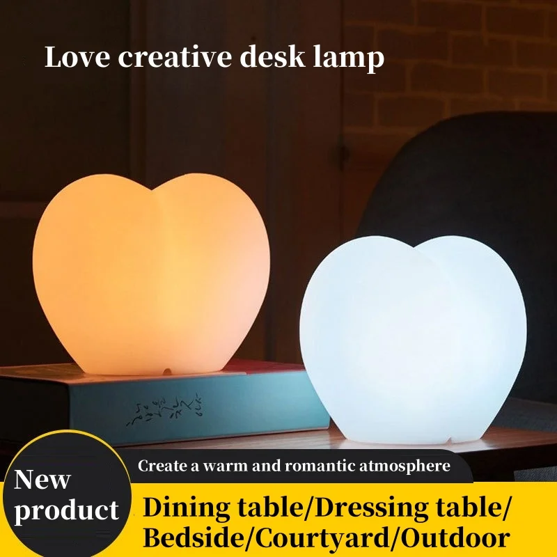 

Love Creative Table Lamp Restaurant Lantern Stall Desktop Lamp Cafe Night Light Charging Clear Bar RGB Atmosphere Light