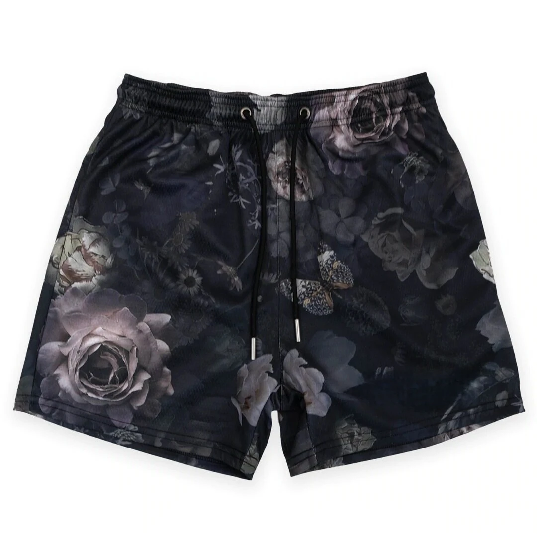 Adult and Children's French-style Vintage Rose 3D Printed Shorts, Suitable for Hawaiian Vacations and Versatile for Commuting