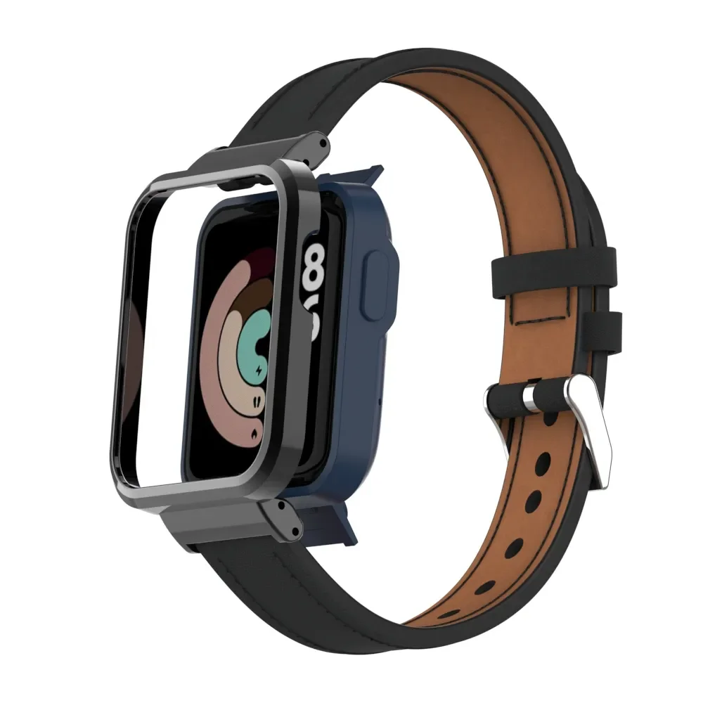 Leather Strap For Red Xiaomi Mi Watch 1/2 Lite Poco Watch Bracelet For Redmi Watch1/2 Lite Wristband Belt Smartwatch Accessories