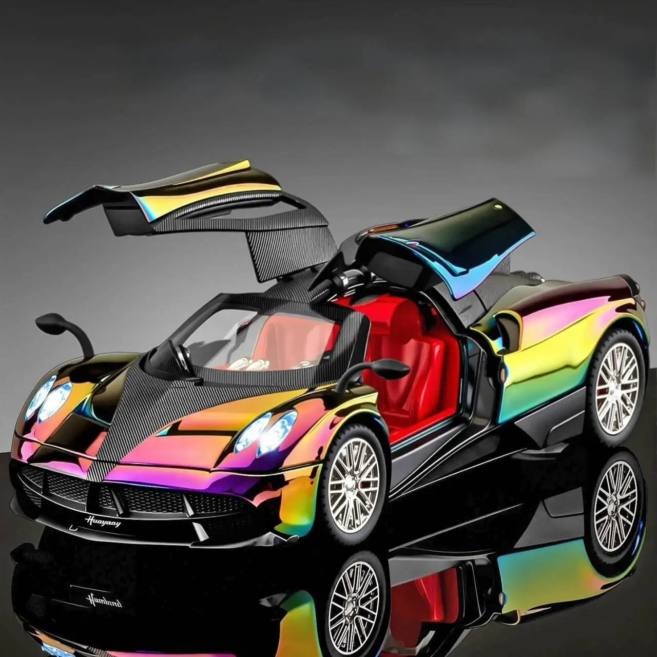 

1:24 Pagani Huayra Dinastia, гальванический сплав, модель спортивного автомобиля, литой под давлением металлический гоночный автомобиль, модель автомобиля, звуковой свет, подарки для детей