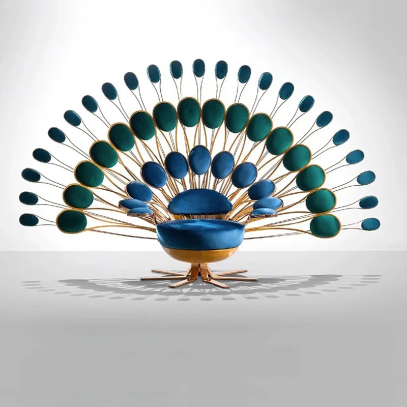 Cadeira pavão sala de estar internet celebridade designer criativo arte sofá cadeira única
