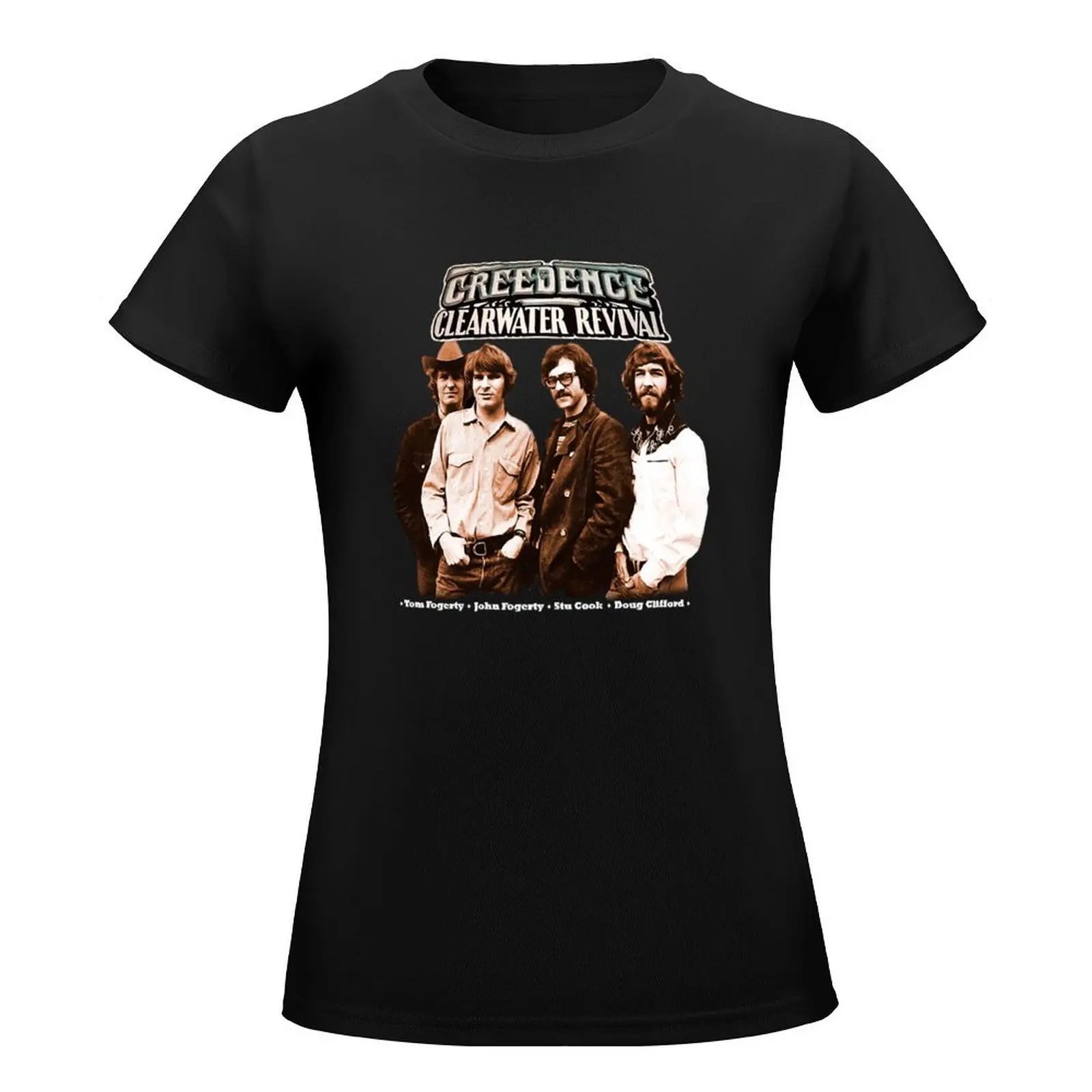 Creedence Clearwater Revival T-Shirt ubrania damskie ubrania hipisowskie czarne t-shirty dla kobiet