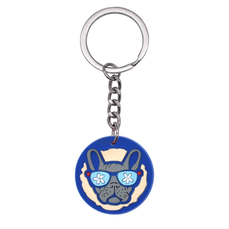 Hot Selling Cute Cartoon Puppy PVC Keychain Lovely Dog Animal Hanging Charms Portable Key Ring Decor For Bag Backpack Gift
