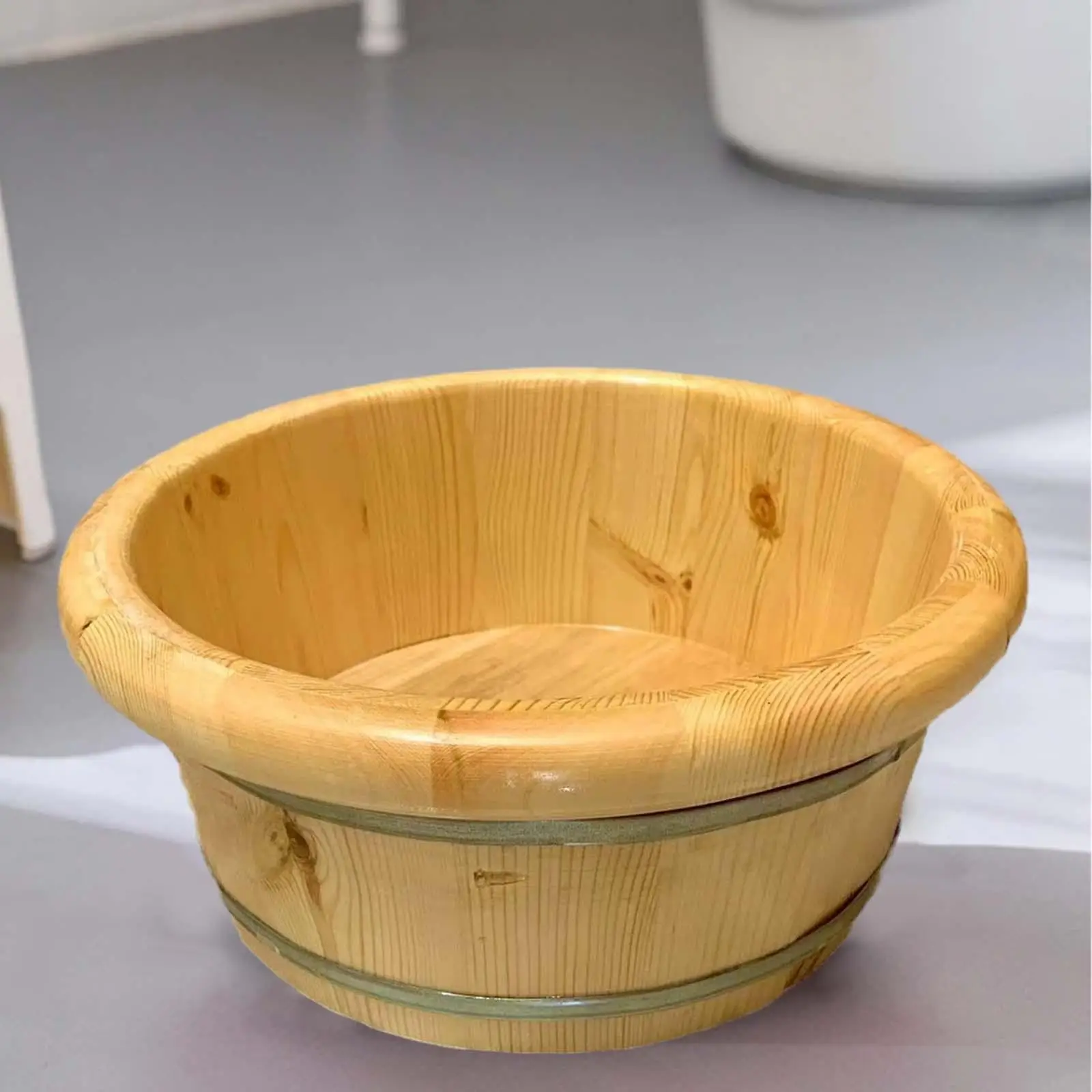 

Wood Foot Bath Laundry Tub Foot Washing Barrel Foot Soaking Bath Basin Foot Washbasin for Home Use Sauna Bedroom Outdoor Travel