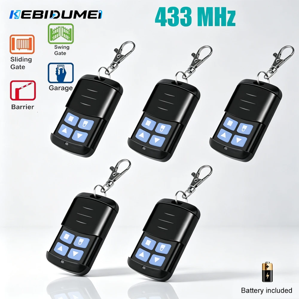 KEBIDUMEI 1/3/5 Stück 433MHz RF-Fernbedienung Kloniergerät 4-Tasten-Fernbedienung Festcode-Ersatz für Toröffner – Detail 1