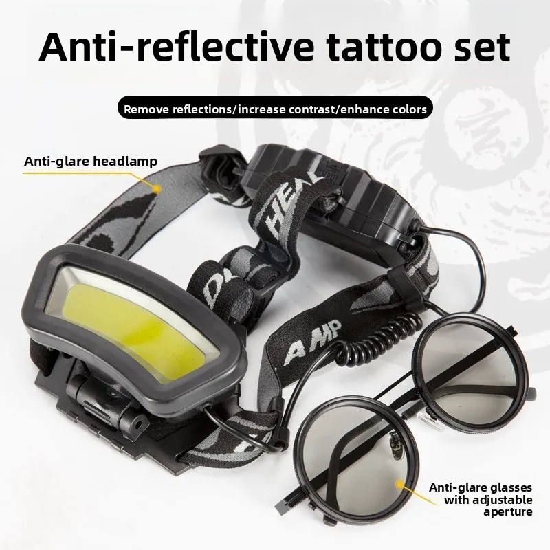 

Tattoo Camera Artifact Glasses Fill Light and Anti-polarization Combination Headset Work Light Auxiliary