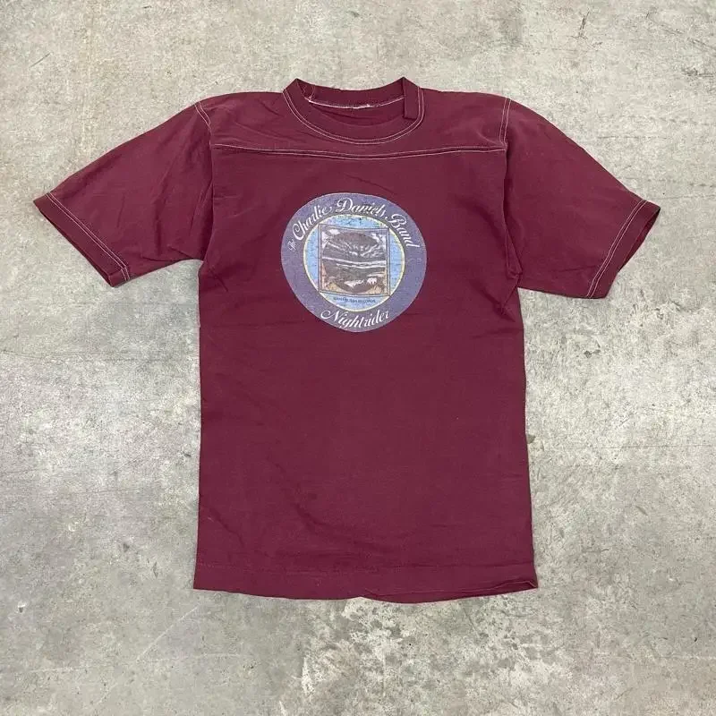 Vintage 80S The Charlie Daniels Band Nightrider T Shirt Red Size Medium