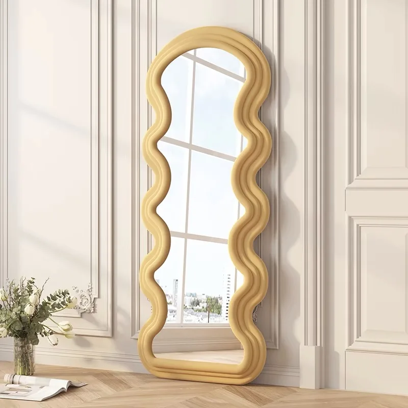 Modern wave creative floor-to-ceiling wall art porch home cloakroom full-body try-on mirror