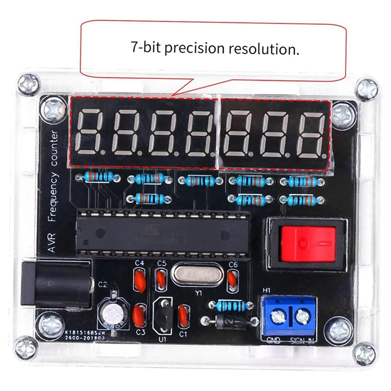 Frequency Meter,10Mhz Frequency Meter DIY Kit Frequency Counter AVR Frequency With Shell Counter 0.000 001Hz Resolution Durable