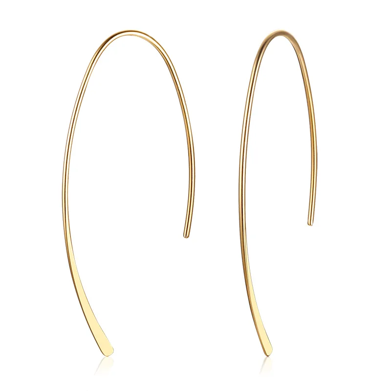 Stylish Geometric Hoop Earrings for Womens Girls Stainless Steel Minimalist Elegant Earings