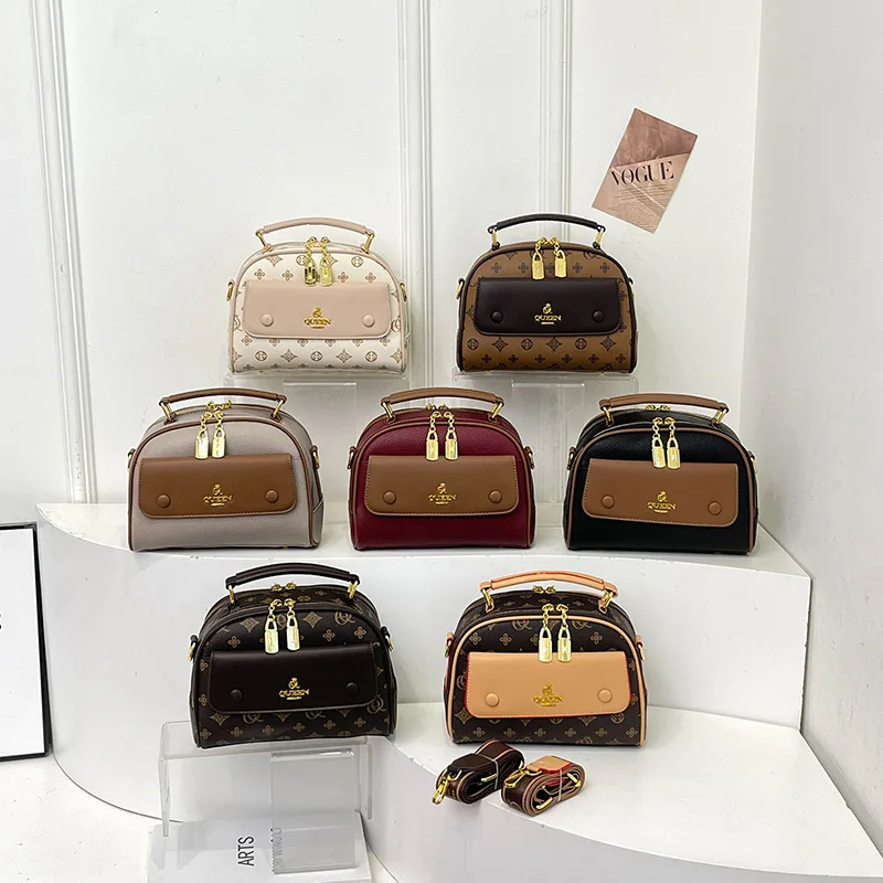 

​​2025 Winter Color Block Small Square Bag for Women, Luxury Vintage Crossbody Purse, Niche Shoulder Bag for Daily Commuter​