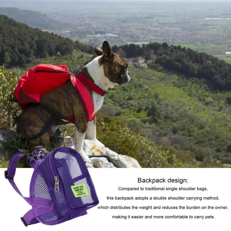 Cats Dogs Backpack Outdoor Travel Products Poop Bag Dispenser For Dogs French Bulldog Pet Backpack Breathable Mesh Dog Accessory