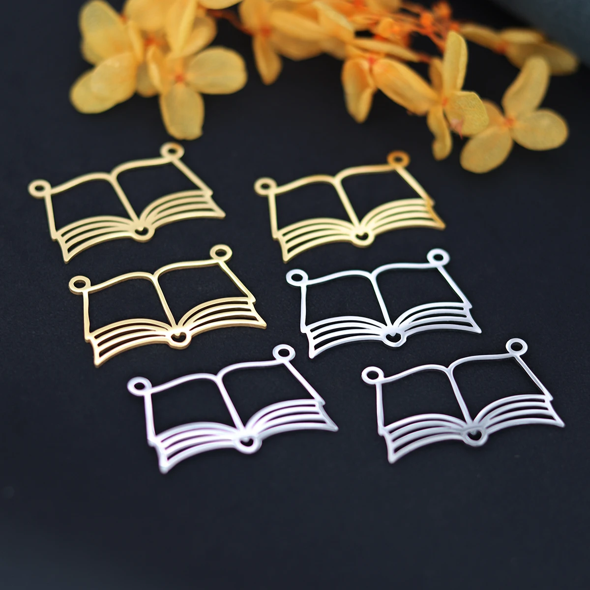 3pcs Reading Lover Books Charms Bookworm Student Pendants For Necklaces Bracelets Handmade DIY Craft Jewelry Making Findings