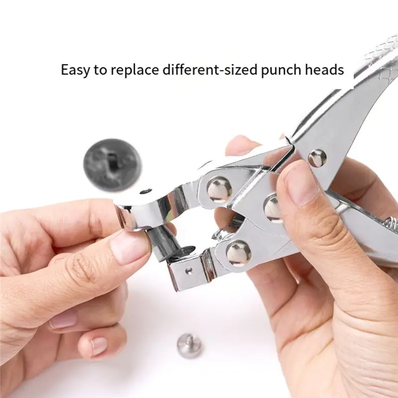 7 Hole Adjustable Leather Punch Plier Multi Size Belt Watch Strap Hole Punch Tool for Leather Silicone Plastic Bags