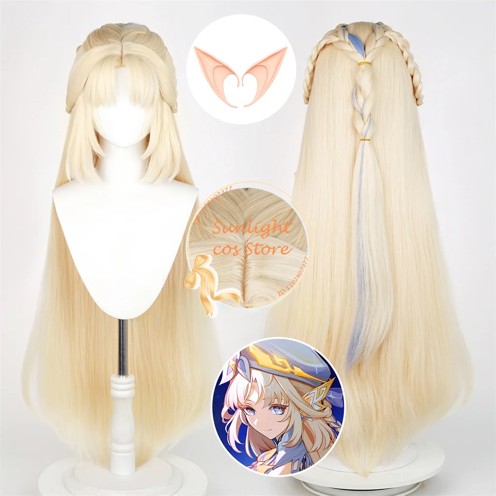 

Nicole Reeyn Cosplay Wig 100cm Golden Blue Wigs Heat Resistant Synthetic Hair For Women Halloween Costumes Cosplay Anime Wig