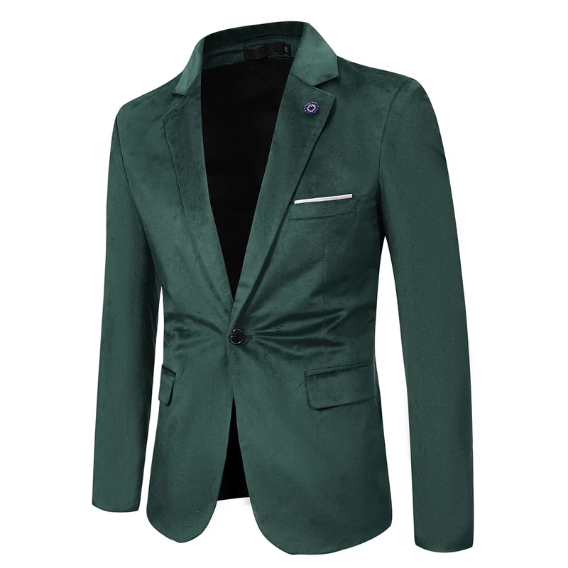 New Men Business Casual Suit Jacket Black / Green / Red Homme Single-breasted Slim Fit Blazer Coats