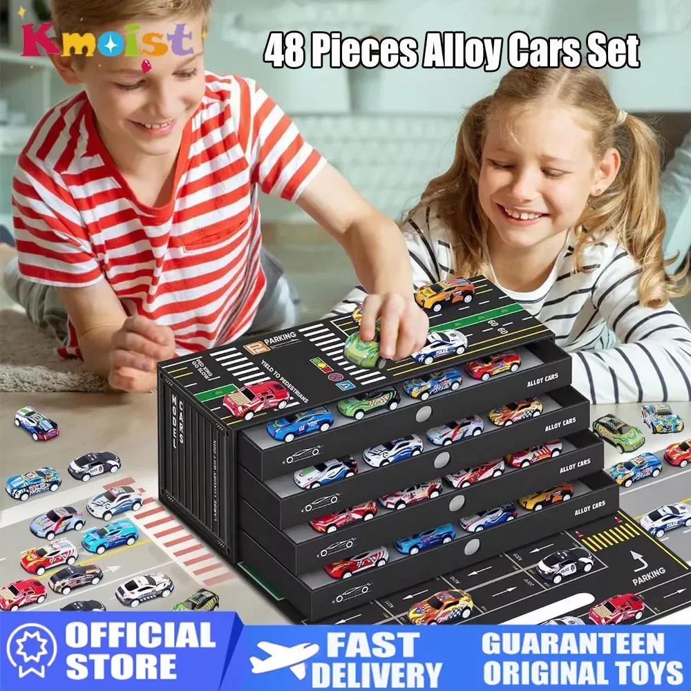 Alloy Pull Back Cars Kids Mini Metal Vehicles Toy Set Party Favor Inertia Race Car Kit Toys for Boys Children Birthday Gifts