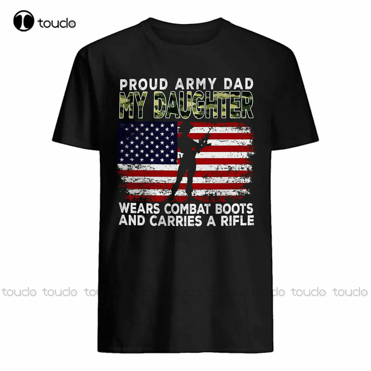 Proud Army Dad My Daughter Wears Combat Boots Cool T-Shirt Funny Tee Gift Trend Cat Shirts Custom Gift Xs-5Xl Streetwear New