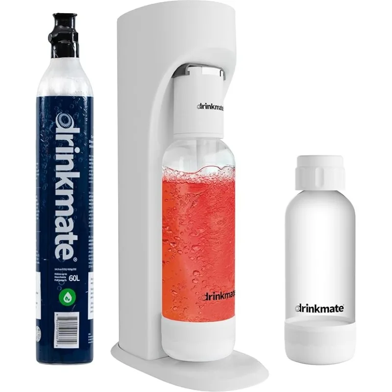 Drinkmate OmniFizz Sparkling Water and Soda Maker, Carbonates Any Drink, Special Bundle - Includes 60L CO2 Cylinder