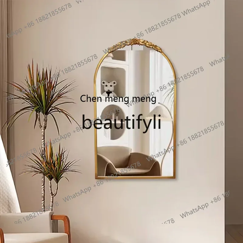 

American carved decorative mirror fireplace French wall hanging European retro vanity mirror wall hanging,bathroom vanity mirror