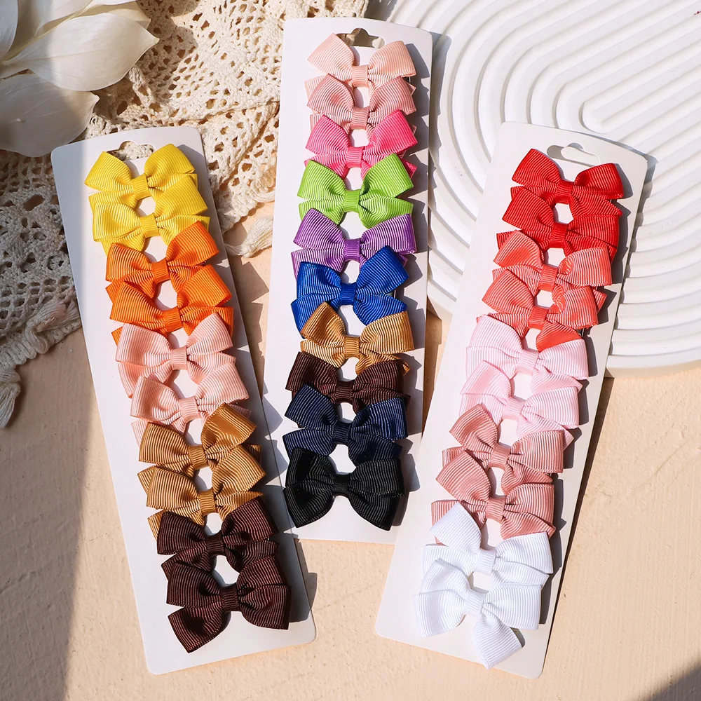 10Pcs/lot Hair Bows Hair Clip for Baby Girls Handmade Hairpin Boutique Barrettes Headwear Kids Hair Accessories Wholesale