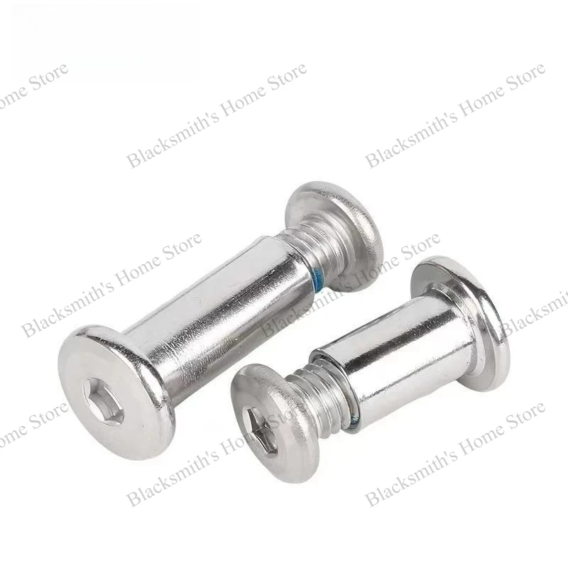 M10 Blue glue coated lock-on paired male-female screws made of 304 stainless steel, hex socket anti-loosening bolts,Accessories