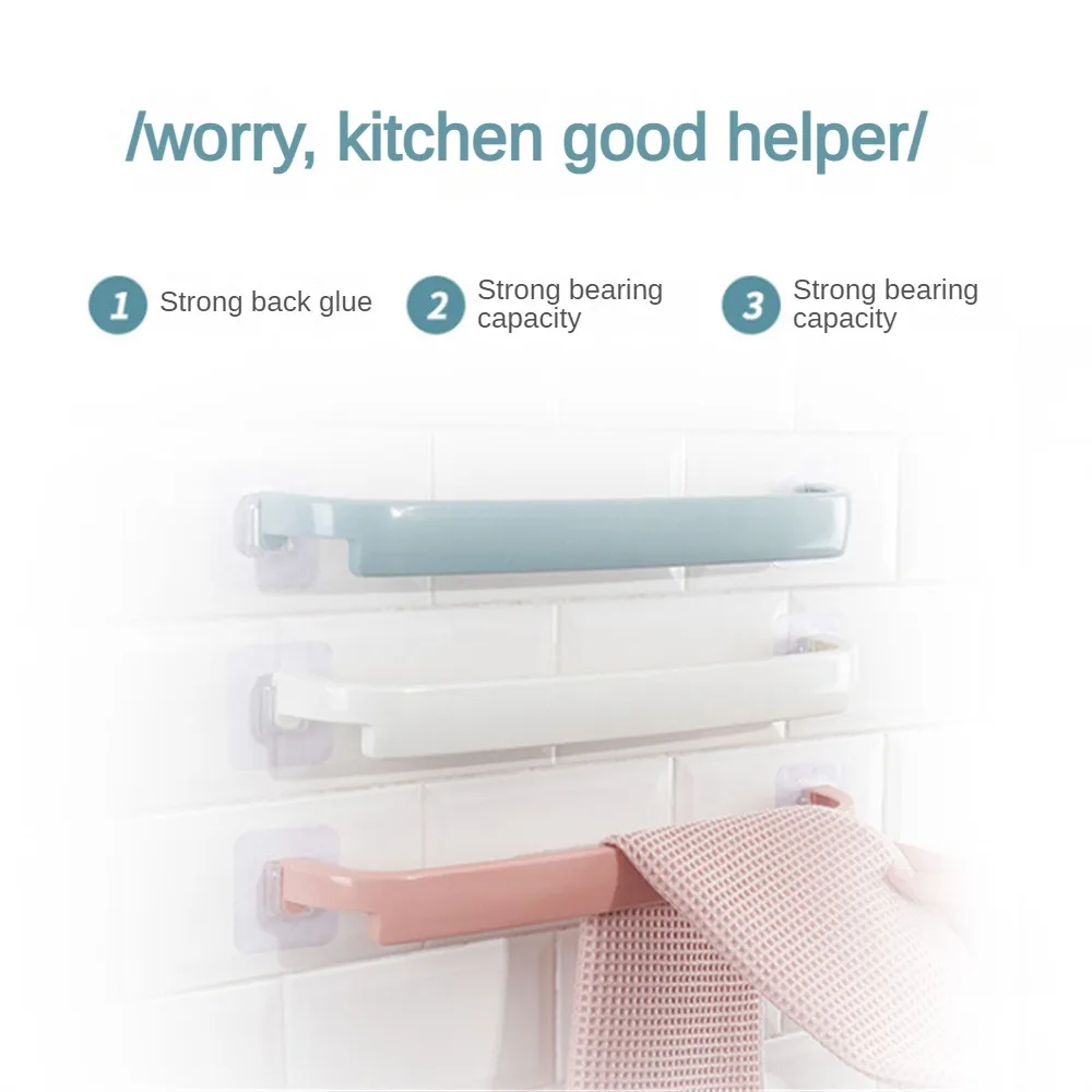 Storage Rack Thickening Design Environmental Protection Material Single Pole Self-adhesive Towel Bar No Odor Towel Rack Durable