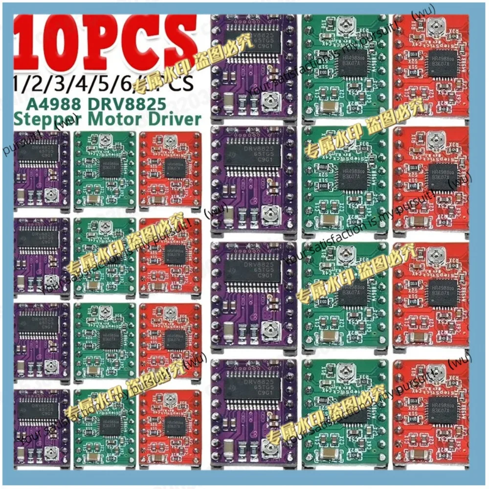 1-10Pcs For 3D Printer Parts StepStick DRV8825 Stepper Motor Driver With Heat sink Carrier Reprap RAMPS 1.4