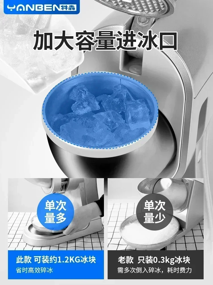 Commercial electric ice machine milk tea shop small ice machine high power automatic shaved ice machine