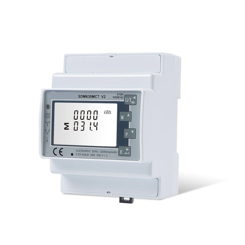 Imagem -04 - Multifunções Lcd Display Smart Meter Sdm630mct Mid Aprovado Fase Rs485 Modbus 1a 5a 333mv