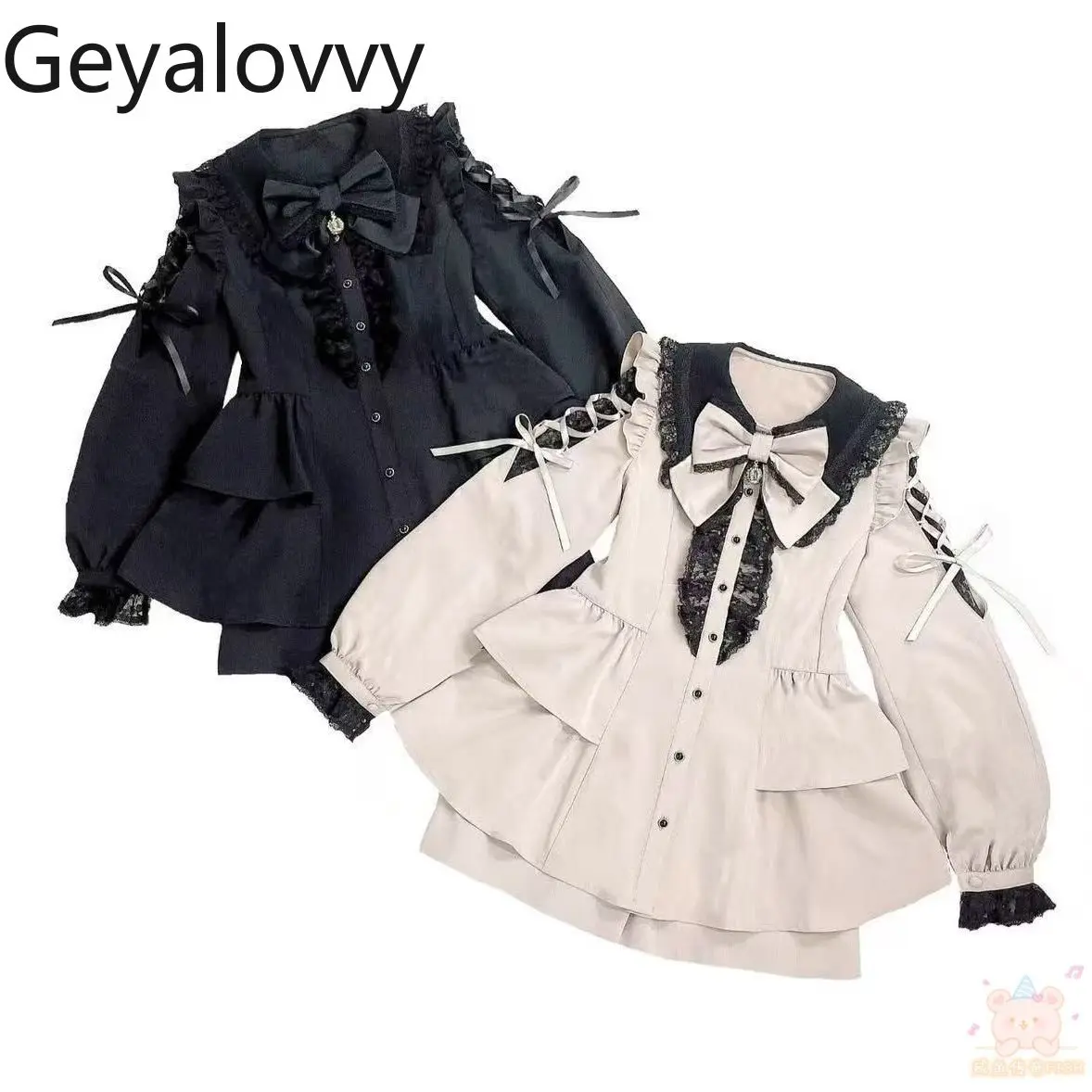 

Japanese Style SC Set 2026 New Lace-Up Bowknot Lolita Dress Mass-Produced Sweet Long Sleeve Dress and Shorts Two-Piece Set