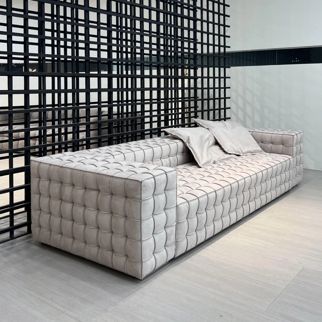 Micro-color checkerboard grid sofa minimalist