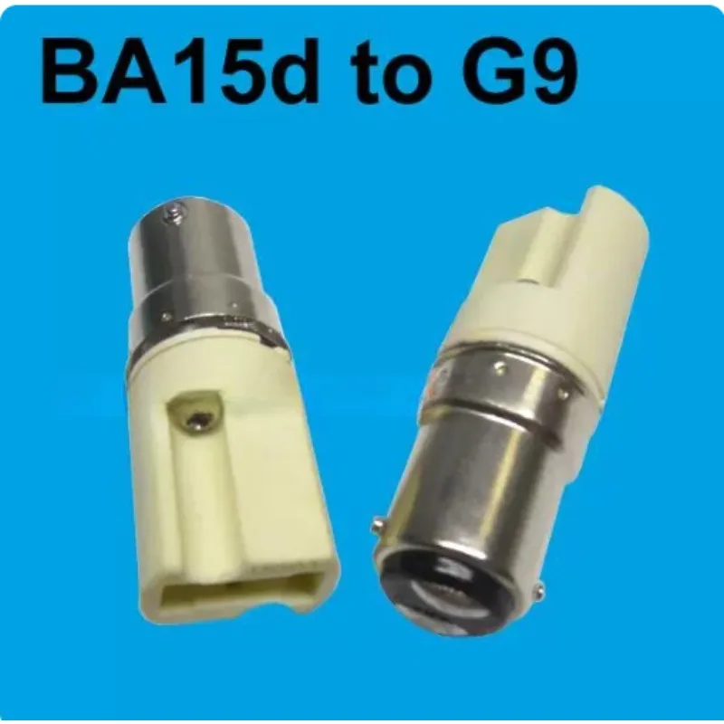 OvO StoreB15d To G9 Install G9 Pin Bulb Conversion Lamp Holder on 15mm Dual Touchpoint Small Bayonet Lamp Holder BA15d 5 Packs