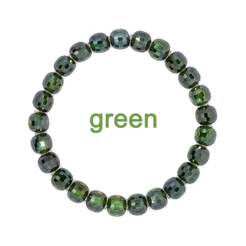 Men's And Women's Senior Moissanite Bracelet Green Bead Bracelet Cultivation Gem Bead Manufacturers Wholesale