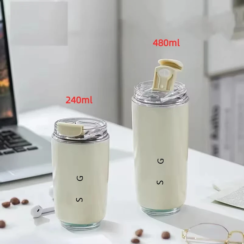 480ml Insulated Water Bottles 2024 New Thermos Bottle Stainless Steel Water Bottles Drinking Bottle Coffee Cup Travel Mug