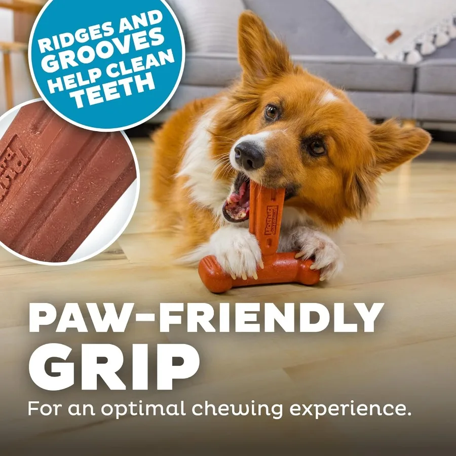 لعبة مضغ متينة للكلاب مع رائحة لحم البقر للكلاب الكبيرة مثالية للعب طويل الأمد وتخفيف التسنين مثالية للمغامرة الخارجية
