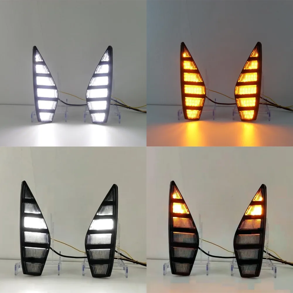 أضواء النهار LED من يوليو كينج متوافقة مع هوندا سيفيك 2025، 6000K DRL+ إشارات الانعطاف الصفراء، بدء المسح الضوئي