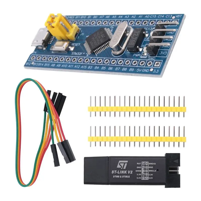 AT82-ST-Link V2 Programming Unit Emulator Downloader + 40Pin STM32F103C6T6 STM32 SWD Minimum System Board Micro-USB