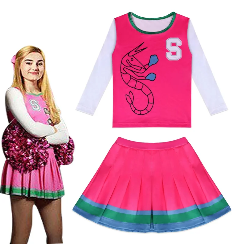 Adcross zombies cosplay cheerleader girls Halloween costumes kids skirt clothes sets fancy outfits flower ball leggings