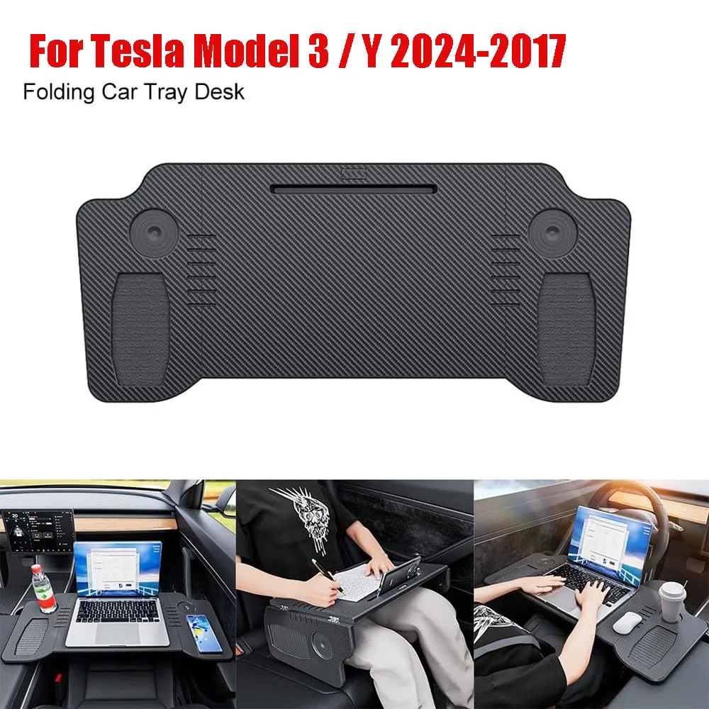 Table Desk For Tesla Model 3 2024 Car Steering Wheel Laptop Tray Food Desk Portable Office Table for Tesla Model 3 2024 Model Y