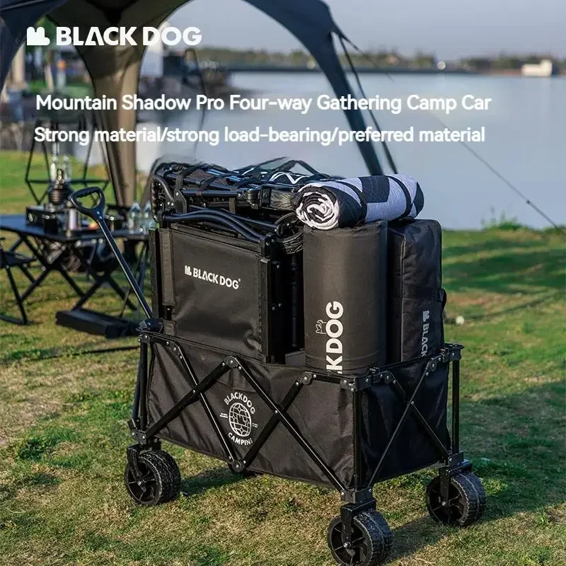 

Naturehike BLACKDOG 150L Camping Cart Large Capacity Folding Wagon Outdoor Sundries Storage Detachable Four-way Trolley Brake