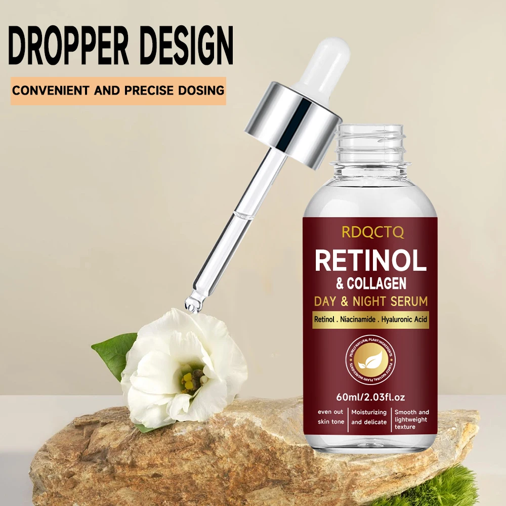 Retinol Collagen Day Night Essence & Cream 2-Pack | Niacinamide & Hyaluronic Acid Formula | Gentle Lightweight Texture for Even-