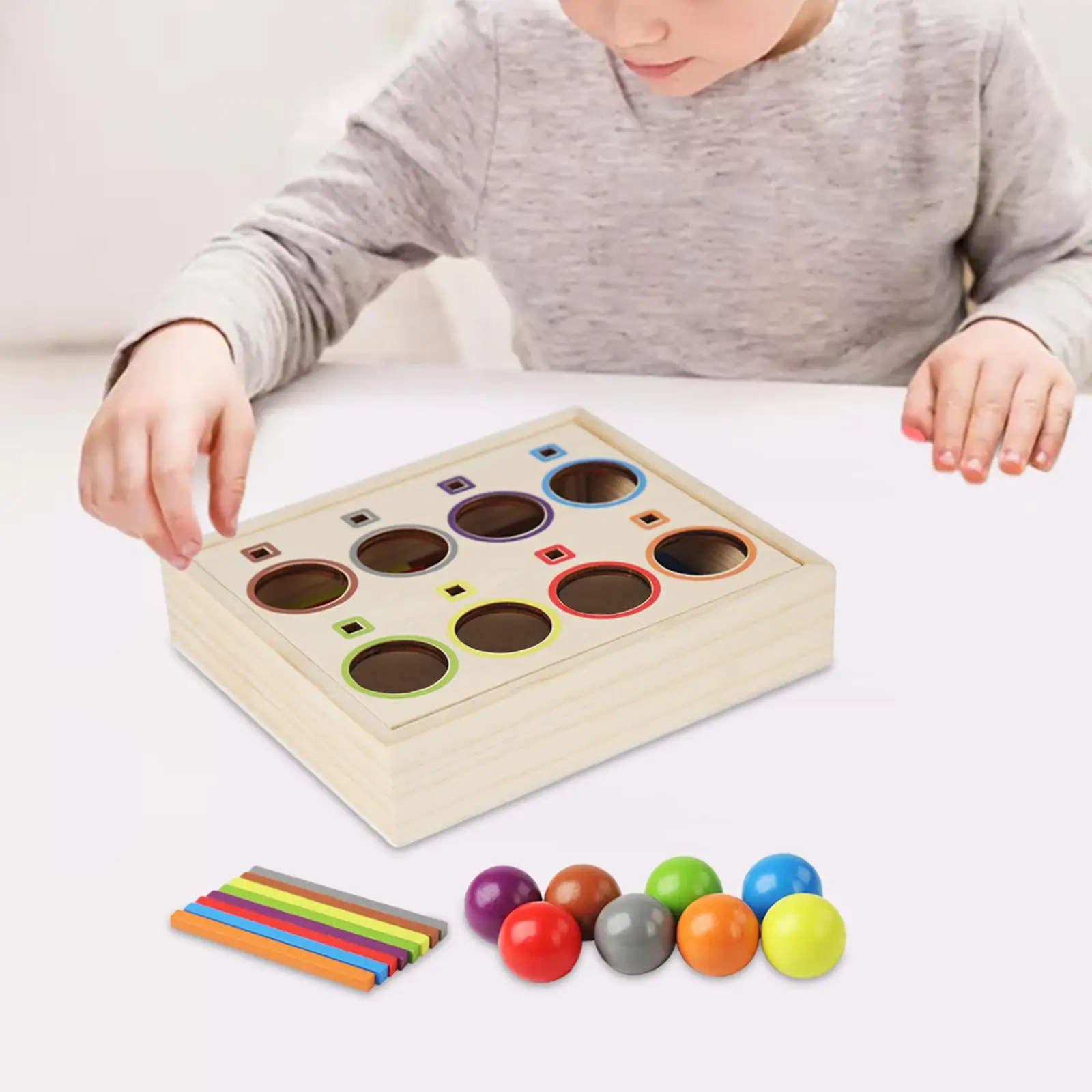 Juguete de clasificación para niños y niñas, juguete Montessori de cognición de Color, bolas de colores en tazas, juguete de Aprendizaje Temprano de 2, 3 y 4 años