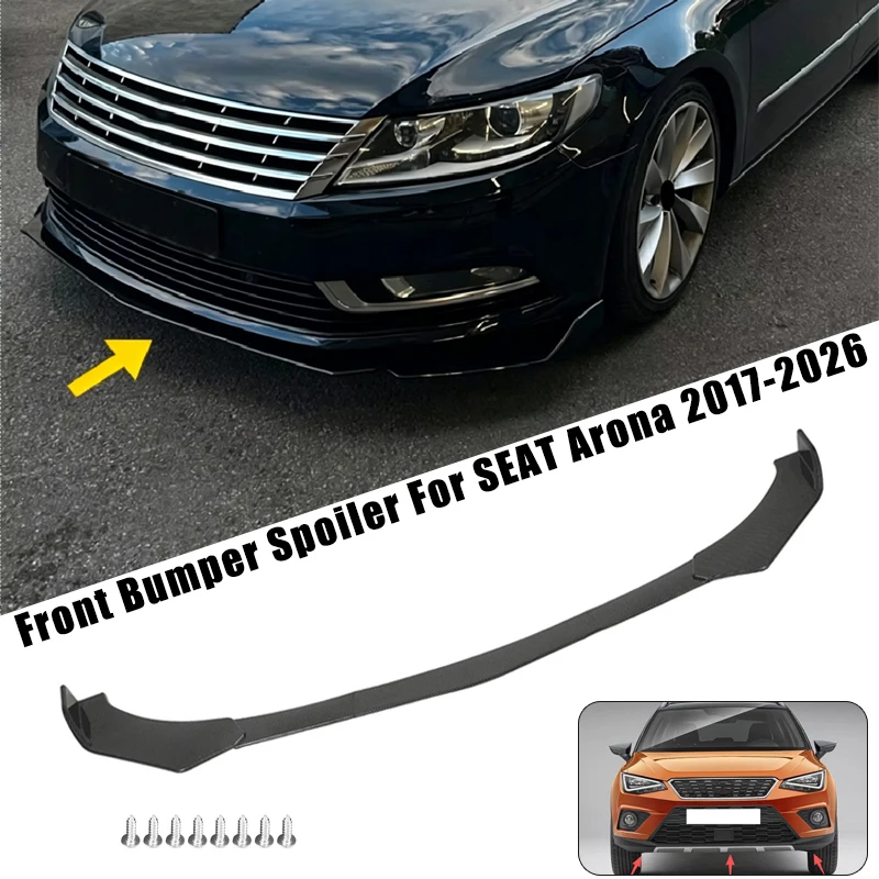 Sport Front Bumper Splitter Spoiler Lip For SEAT Arona 2017-2026 5Pcs Adjustable Sectional Car Exterior Tuning Body Kit