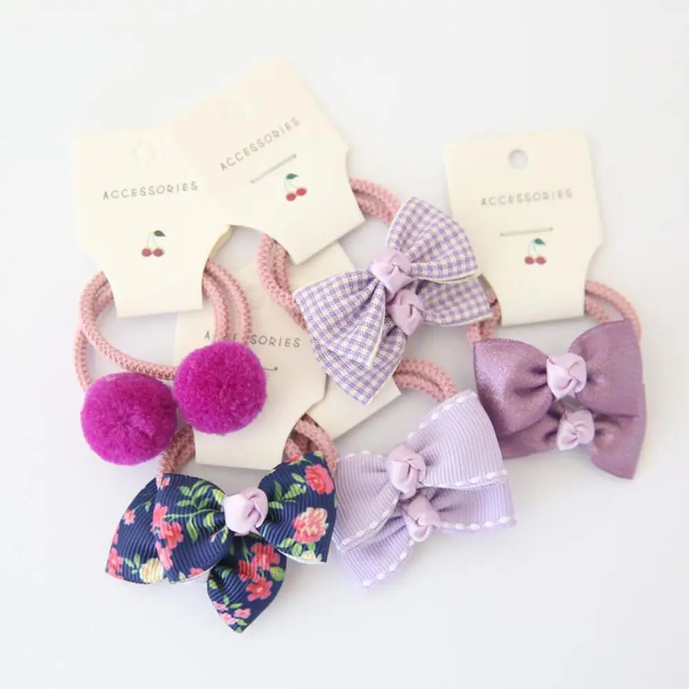 

10pcs Luxury Accessories Kids Girls Gum Flower Headdress Elastic Rubber Band Hair Rope Hair Ties Bowknot