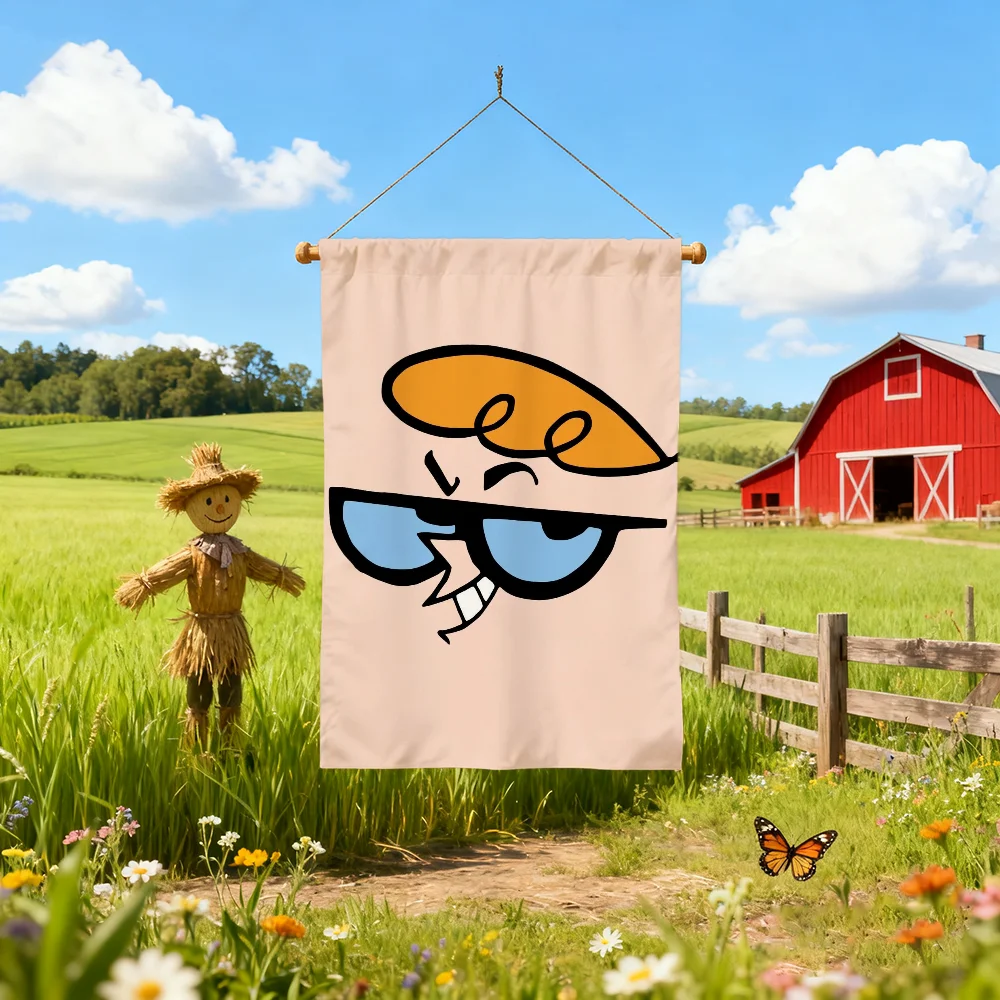Dexter-r anime cute Lab flag For Living Room Hanging Home Dorm Decor Art Garage Bar Wall Club Live Decoration Banner