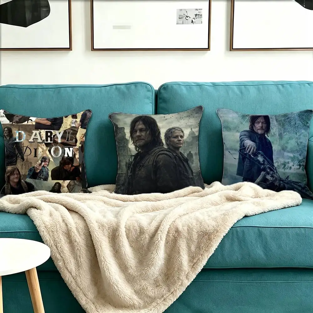 Movie The Walking Dead Daryl Dixon Square Double-Sided printed Pillow Case Bedroom Bedside Pillow Sofa Cushion Cover