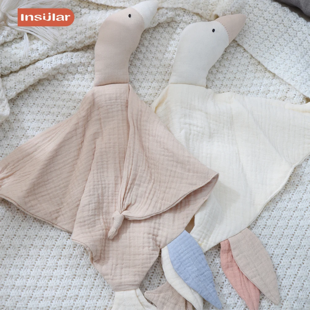 Gauze New Born Sleep Aid Soothe Appease Towel Soft Organic Cotton Goose Toy Ins Baby Comforter Lovely Muslin Security Blanket