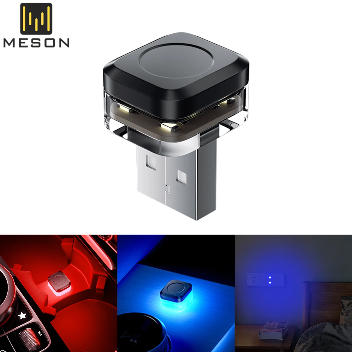 

1x USB LED Ambient Light Soft Flicker-Free Night Lamp Plug-and-Play for Home Bedroom Living Room Car Indoor Decoration Light